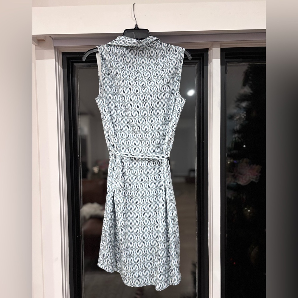 Eddie Bauer Henley Tie Waist Southwest Stretch Travel Athleisure Dress M - Picture 6 of 9